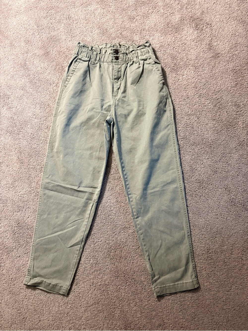 Universal Thread Olive Green Paperbag Waist Straight Leg Pants